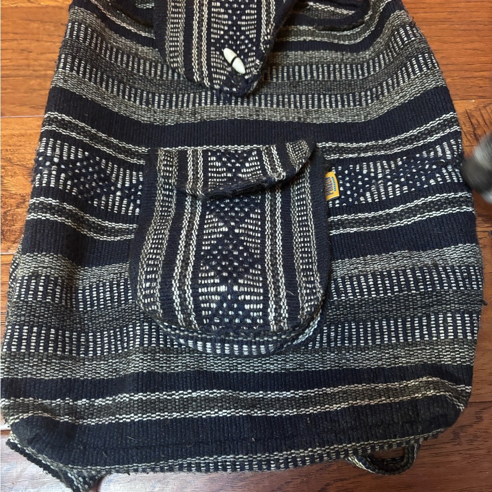 Pinzon Navy and Cream Boho Backpack